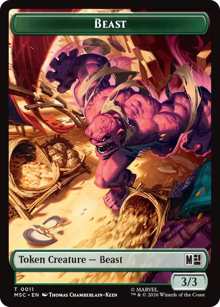 Beast // Vibranium Double-Sided Token (11 // 15) [Marvel Super Heroes Commander]