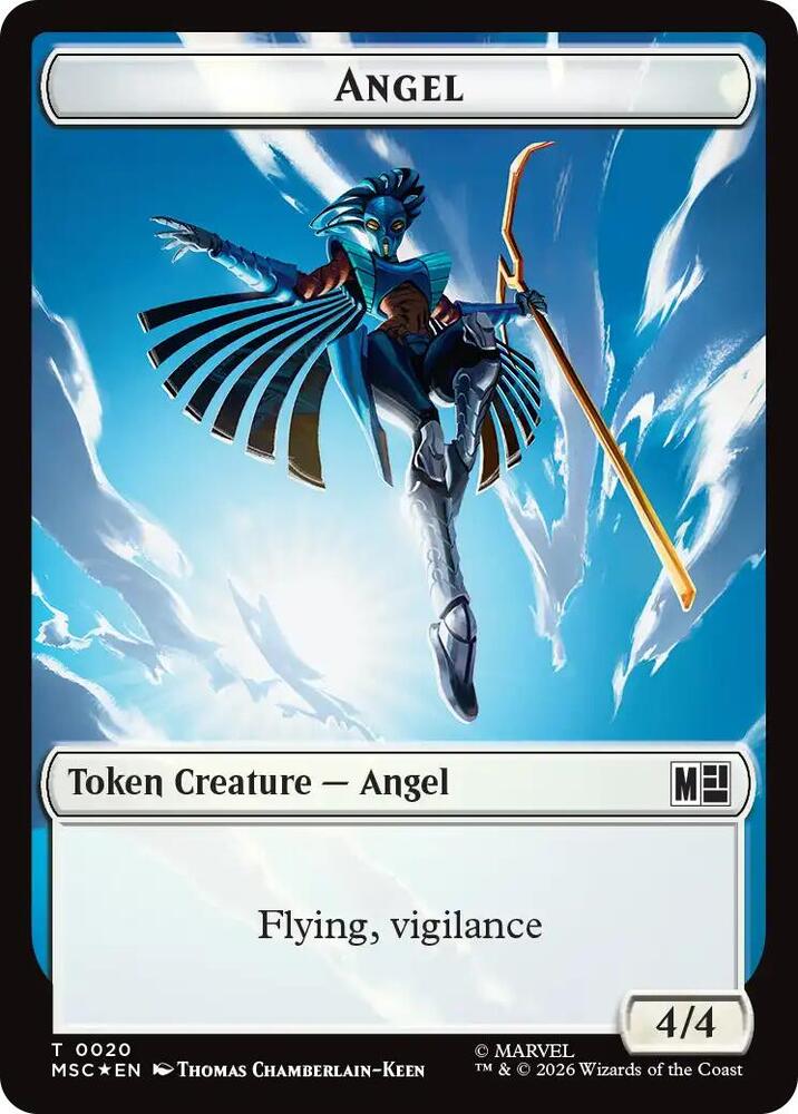 Angel (0020) // Vibranium (0031) Double-Sided Token (Surge Foil) (20 // 31) [Marvel Super Heroes Commander]