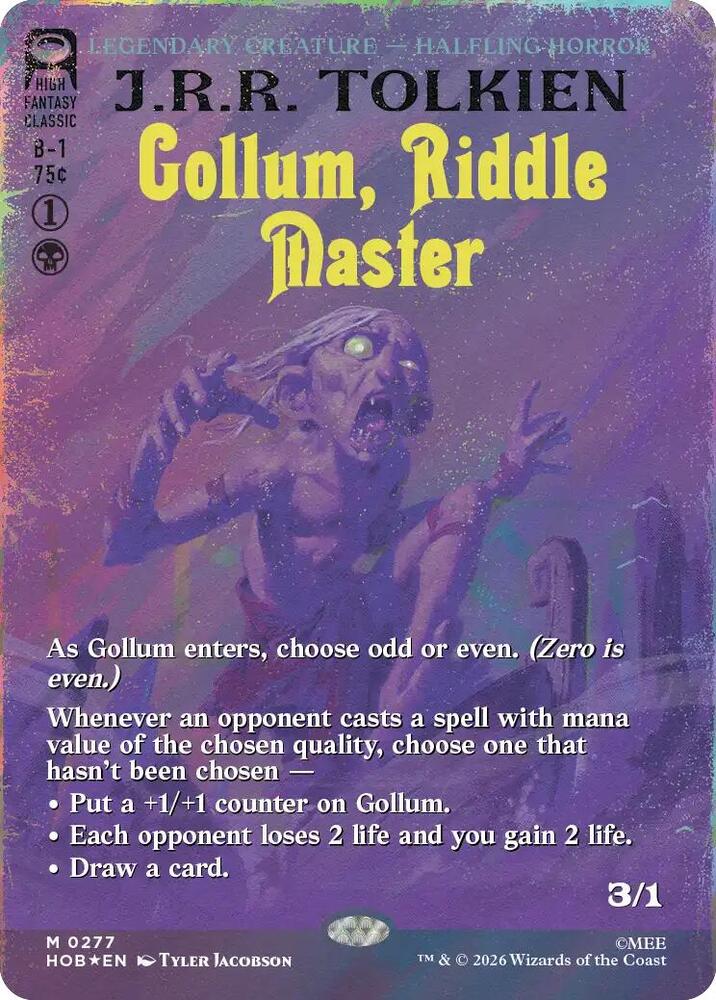 Gollum, Riddle Master (Borderless) (Surge Foil) (277) [The Hobbit]
