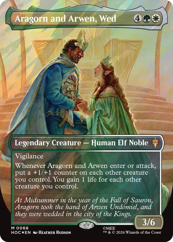 Aragorn and Arwen, Wed (Borderless) (Surge Foil) (68) [The Hobbit: Eternal-Legal]