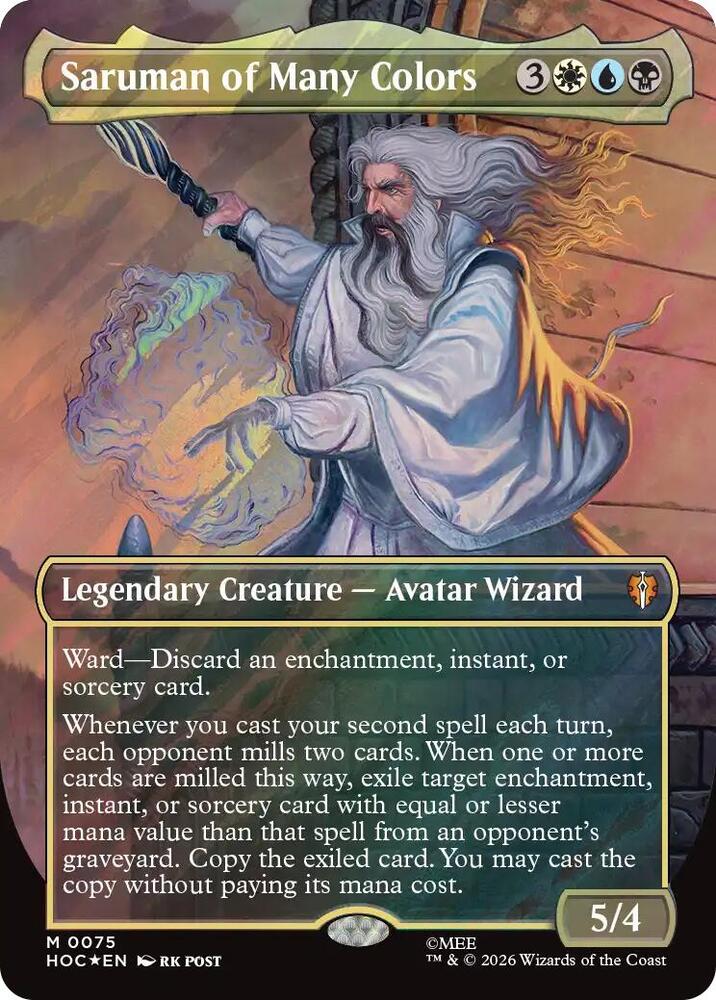 Saruman of Many Colors (Borderless) (Surge Foil) (75) [The Hobbit: Eternal-Legal]