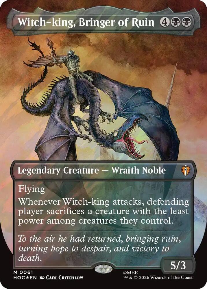 Witch-king, Bringer of Ruin (Borderless) (Surge Foil) (61) [The Hobbit: Eternal-Legal]