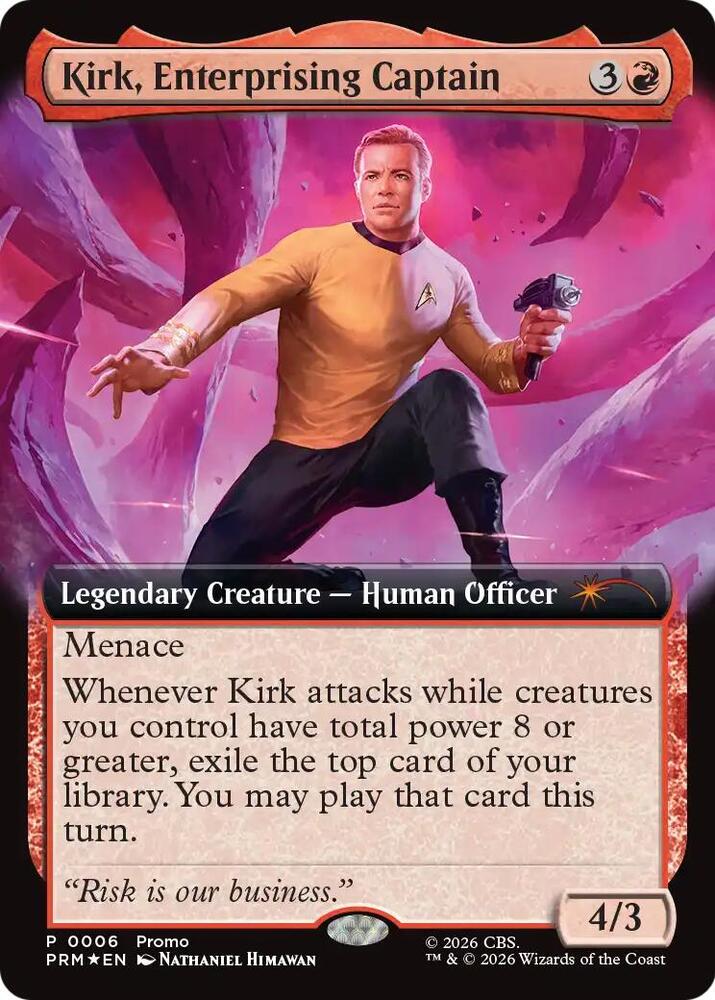 Kirk, Enterprising Captain (Extended Art) (6) [Media Promos]