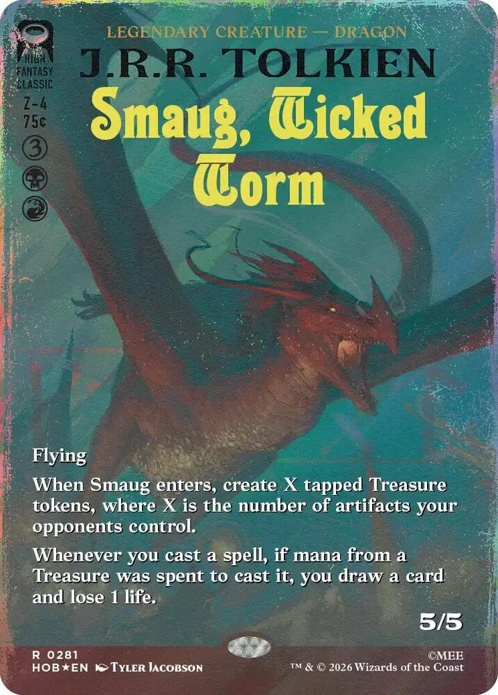 Smaug, Wicked Worm (Borderless) (Surge Foil) (281) [The Hobbit]