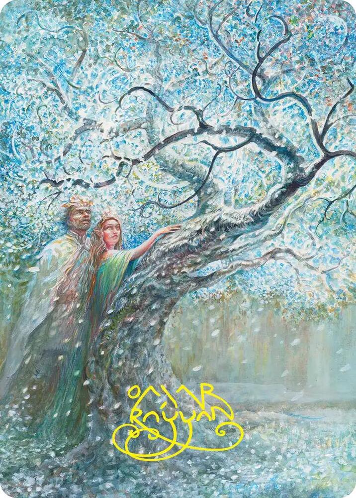 Flowering of the White Tree Art Card (Gold-Stamped Signature) (27) [The Hobbit Art Series]