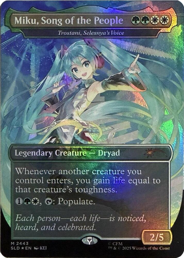 Miku, Song of the People - Trostani, Selesnya's Voice (Display Commander) - Thick Stock (2443) [Secret Lair Drop]