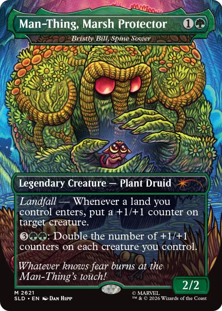 Man-Thing, Marsh Protector - Bristly Bill, Spine Sower (2621) [Secret Lair Drop]