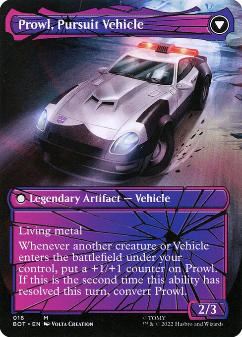 Prowl, Stoic Strategist (Shattered Glass) (16) [Transformers] [Borderless] Reverse