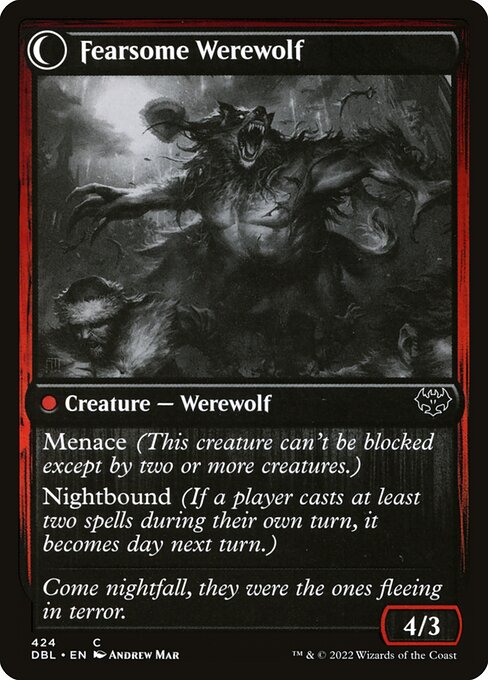 Fearful Villager (424) [Innistrad: Double Feature] Reverse