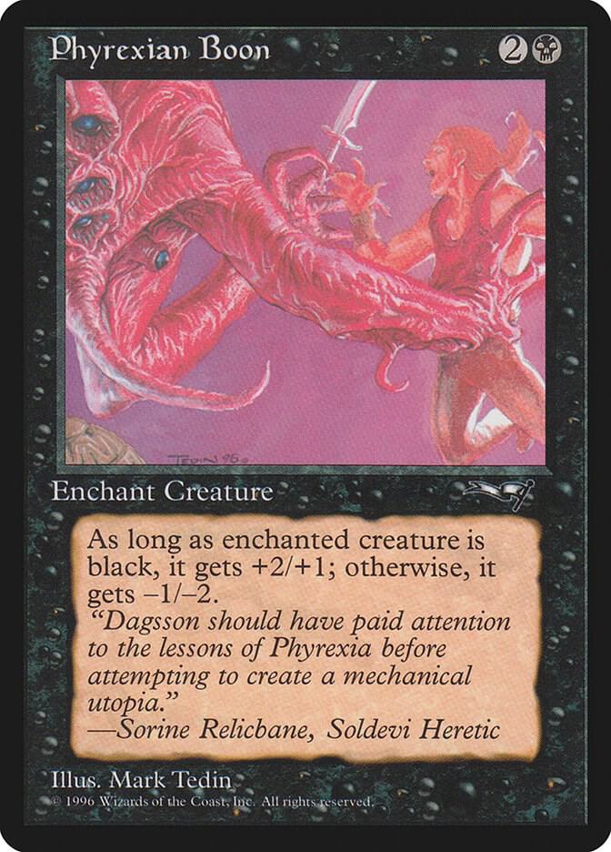 Phyrexian Boon (Man Held Aloft) (23) [Alliances]