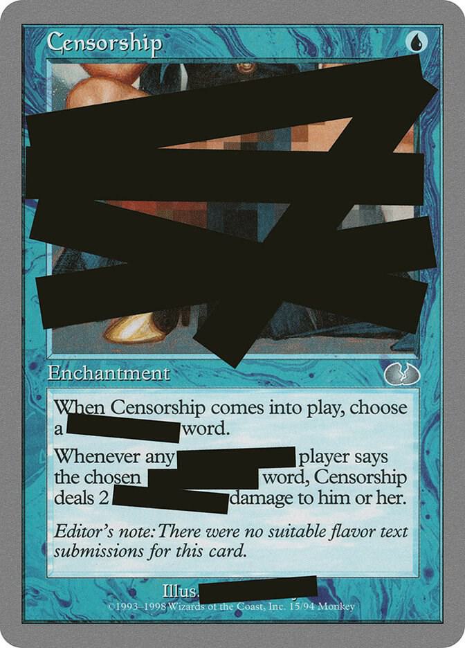 Censorship (15) [Unglued]