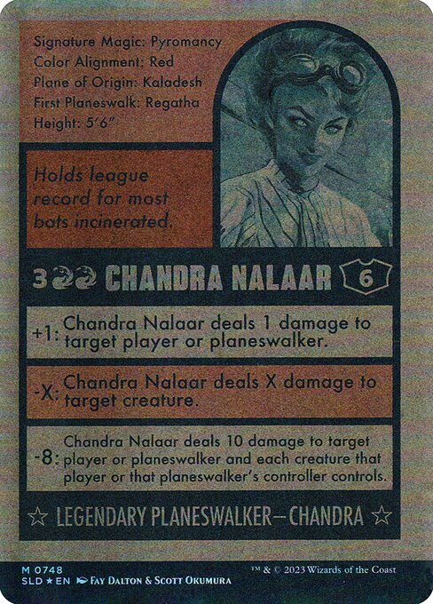 Chandra Nalaar (748) (Autographed) [Secret Lair Drop] [Full Art, Borderless] Reverse