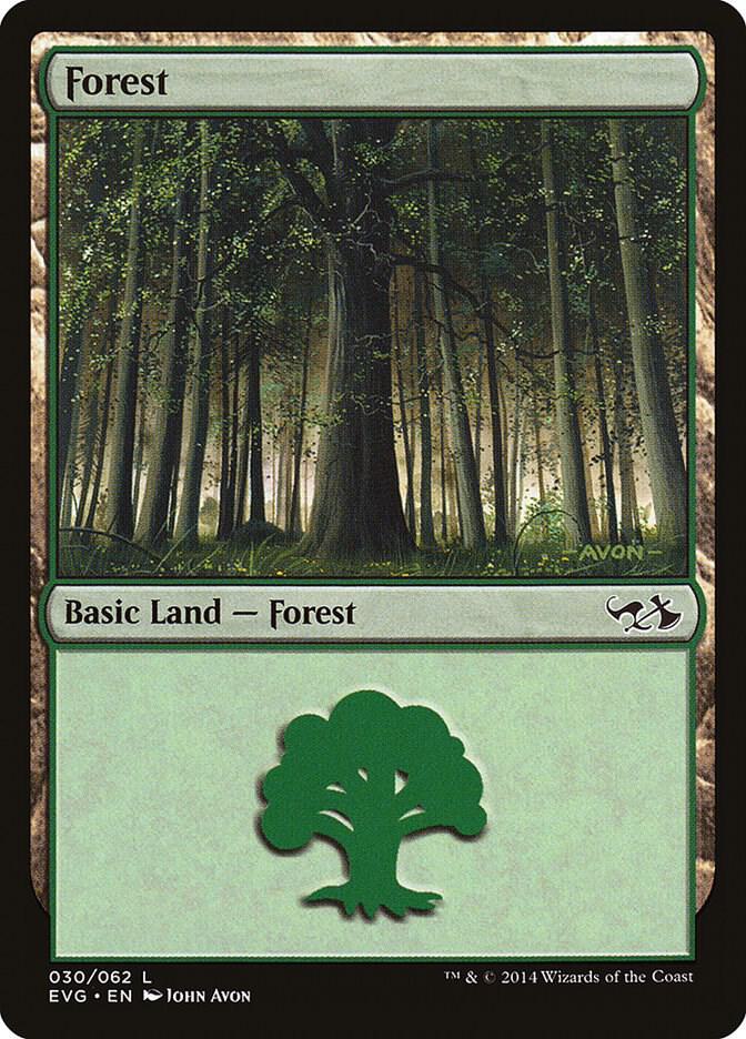 Forest (030) (EVG) [Duel Decks: Anthology]