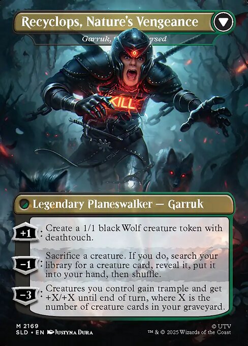 Recyclops, Eco-friendly - Garruk Relentless (2169) [Secret Lair Drop] Reverse