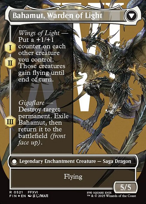 Dion, Bahamut's Dominant (Borderless) (Surge Foil) (521) [Final Fantasy] Reverse