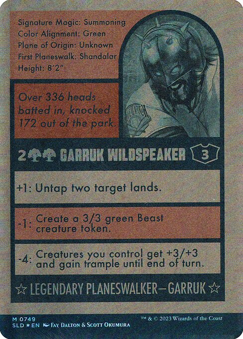 Garruk Wildspeaker (749) (Autographed) [Secret Lair Drop] [Full Art, Borderless] Reverse