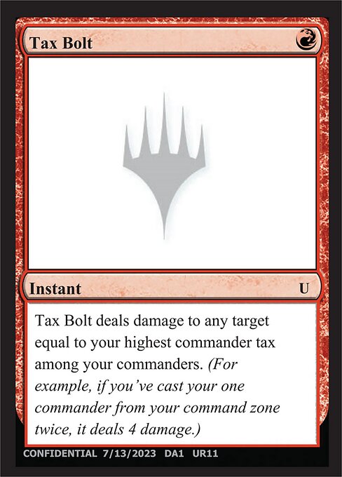 Tax Bolt (UR11b) [Unknown Event]