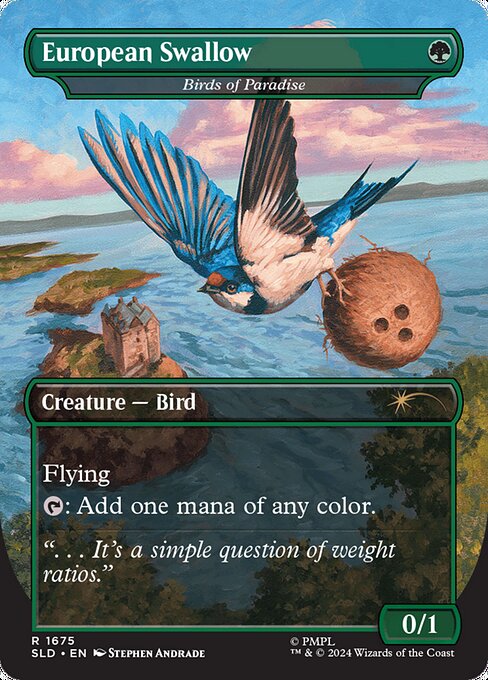 African Swallow - Birds of Paradise (1675) [Secret Lair Drop] Reverse