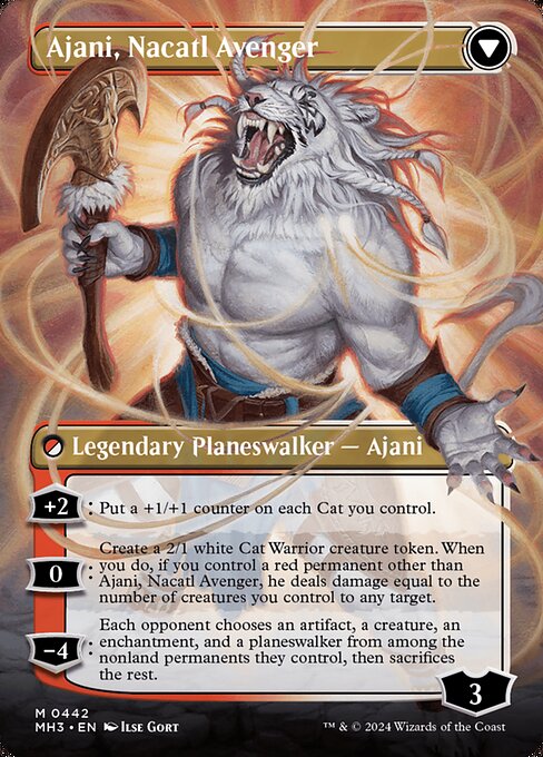 Ajani, Nacatl Pariah (Borderless) (442) [Modern Horizons 3] Reverse