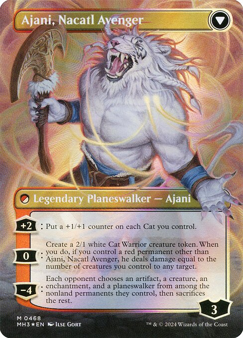 Ajani, Nacatl Pariah (Borderless) (Textured Foil) (468) [Modern Horizons 3] Reverse